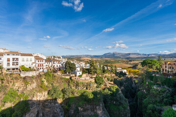Architecture of Ronda town at El Tajo gorge. Spain