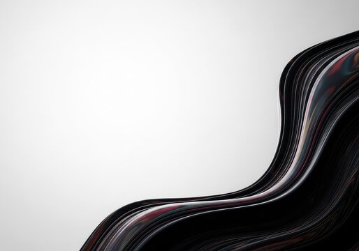 Minimalist visual art focusing on the stark contrast between a dark fluid shape and expansive, bright negative space, texture, sophisticated, empty