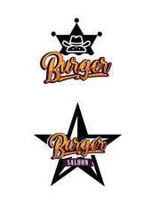 Logo wektorowe - Burger, szeryf, western, dziki zachód, Ameryka © lucja_lusilas.pl