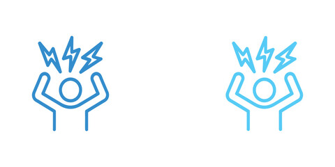 Fototapeta premium Anxiety icon for apps showing mental health concept, stress management and emotional support symbol for mobile application ui design template.