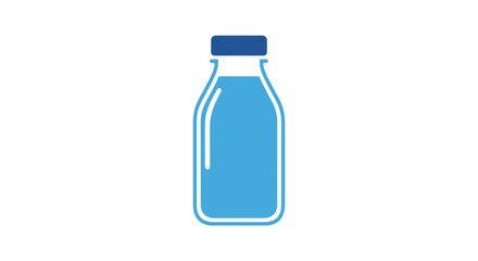 Naklejka premium Minimalist Illustration of a Milk Bottle on White Background, Clean and Fresh Design