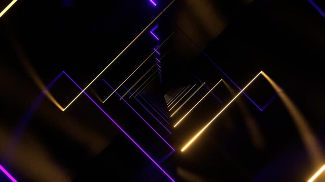 Purple and Yellow Infinite Linear Motion of Neon Background VJ Loop in 4K
