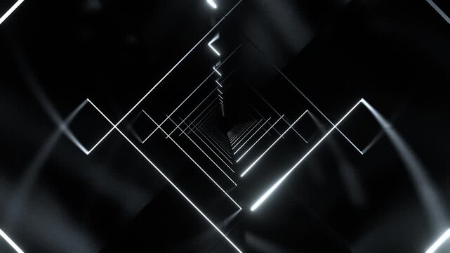 White Infinite Linear Motion of Neon Background VJ Loop in 4K