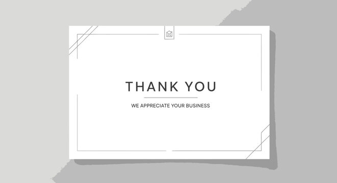 White thank you business appreciation card.