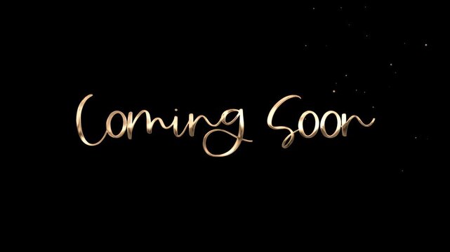 Coming Soon animated text in gold, white, and black, with a black, white, and black background&mdash;perfect for website or social media promotions. Eye-catching and promising for upcoming releases.