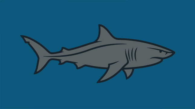 Gray Shark Swimming in Water.