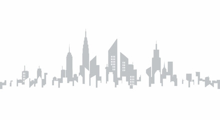 Fototapeta premium Modern city skyline silhouette illustration on white background