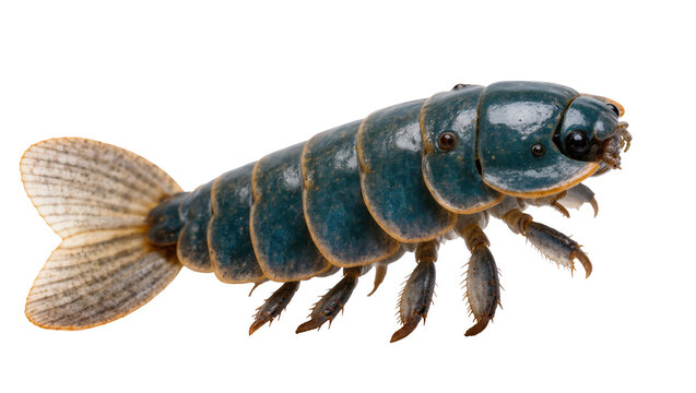 Deep-sea giant isopod crustacean Bathynomus marine invertebrate creature side view