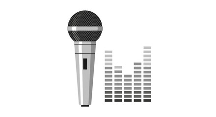 Fototapeta premium Microphone with sound wave levels rising.