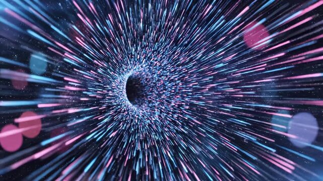 Colorful abstract space tunnel