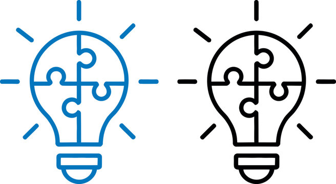 Illustration comparing creative and traditional light bulb concepts with gear interiors