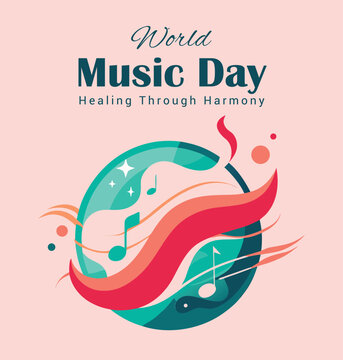 A colorful poster for world music day