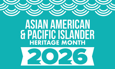 Asian American and Pacific Islander Heritage Month. Celebrated in the United States in May. It celebrates the culture, traditions and history. Poster, card, banner. Vector illustration © scoutori
