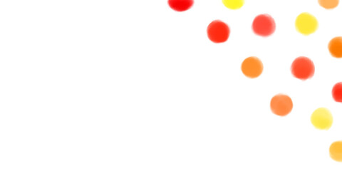 水彩絵の具で描かれた、かわいいポルカドットの水玉模様 © 色音符