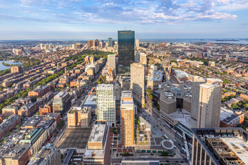 Fototapeta premium aerial view to skyline of Boston