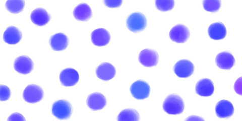 水彩絵の具で描かれた、かわいいポルカドットの水玉模様 © 色音符