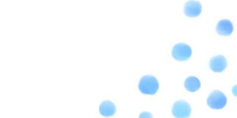 水彩絵の具で描かれた、かわいいポルカドットの水玉模様 © 色音符