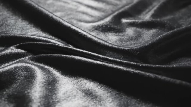 Closeup of a shiny wrinkled fabric