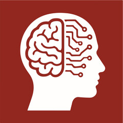 Obraz premium Human Brain Transitioning into Circuit Board Representing Artificial Intelligence, Neural Networks and Digital Thinking – Vector Illustration