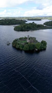 Aerial view of Mc Dermott Castle, County.Roscommon - Ireland