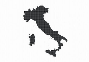Pixelated silhouette of italy map with detailed outline on a for geographic or travel themes © Mahi