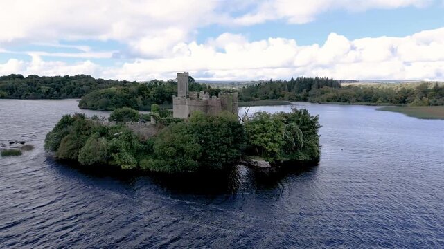 Aerial view of Mc Dermott Castle, County.Roscommon - Ireland