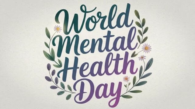 World Mental Health Day Celebration with Floral Wreath.