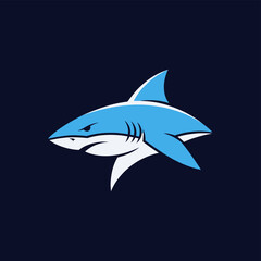 Obraz premium Blue and White Shark Logo Design Illustration.