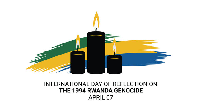 International day of reflection on the 1994 Rwanda genocide candle illustration memorial tribute awareness design honoring victims remembrance