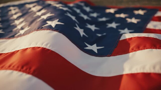 Closeup of American flag