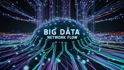 Darstellung eines Netzwerkes mit leuchtenden Linien, Kreisen und Punkten