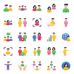 Fototapeta premium Gradient color icons set for People