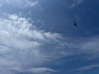 Obraz premium Blue sky with beautiful clouds.