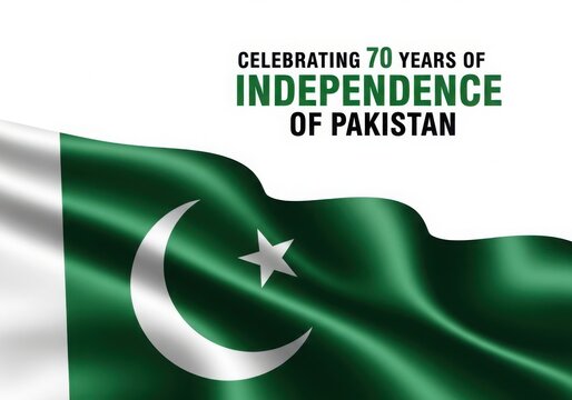 Pakistan independence day celebration with flag
