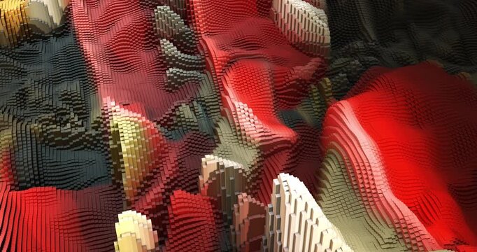 3d cube animation representing big data and digital information. Abstract 3D background animation.