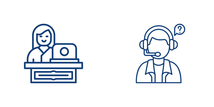 Customer Service Support Icons isolated on transparent background