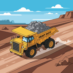 Heavy Duty Mining Dump Truck Hauling Rocks. © Mukhamad