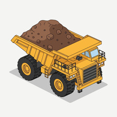 Heavy-duty mining dump truck carrying a load of earth. © Mukhamad