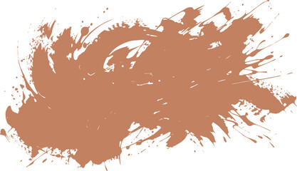 Obraz premium Brown paint splatter on white background abstract art design element creative graphic resource