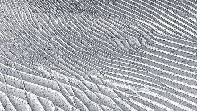 Eroded Mineral Ridges: A Topographic Exploration of Scratched White Surfaces