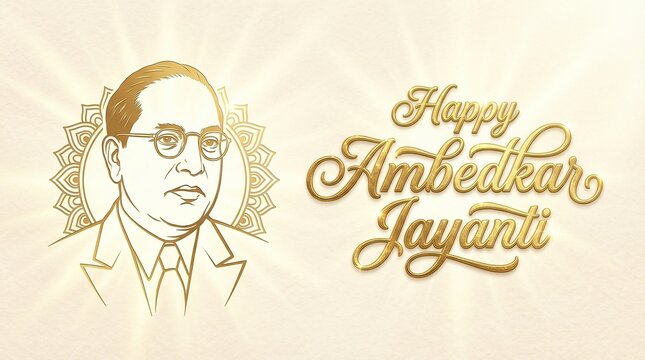 Happy Ambedkar Jayanti Dr BR Ambedkar Portrait with Constitution Book Vector Illustration with white background for card, poster, holding design.
