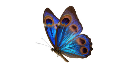 Exquisite blue butterfly showcasing intricate wing patterns and vibrant iridescent colors in detail © Andrei