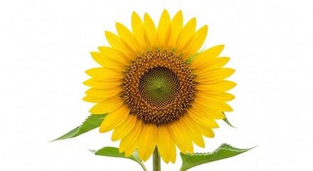 Fototapeta premium Vibrant sunflower isolated against white background botanical beauty