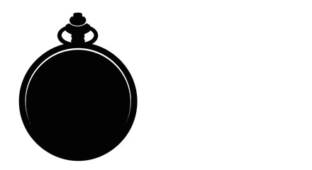 A striking black pocket watch design with a figure on top silhouette © Amena