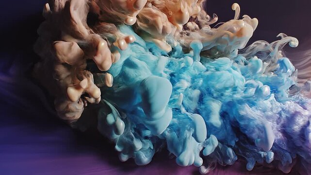 Colourful ink flow and liquid swirl with vibrant abstract motion.