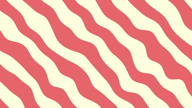 Abstract Wavy Stripes Pattern Coral Cream Diagonal Flowing Lines Seamless Background Graphic