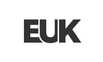 Fototapeta premium EUK logo design template with strong and modern bold text. Initial based vector logotype featuring simple and minimal typography. Trendy company identity.