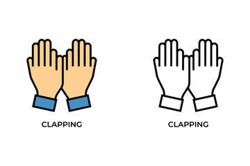 Obraz premium Hand Clapping Icon – Applause, Appreciation and Celebration Gesture Symbol