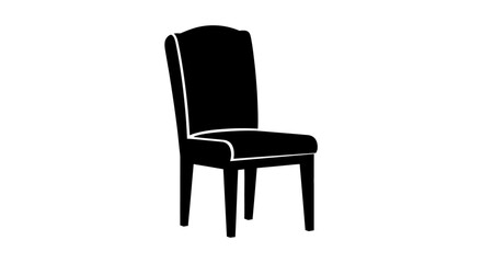 Obraz premium A black silhouette of a classic upholstered dining chair