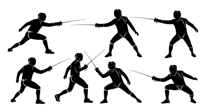 Fencing Silhouettes: Dynamic Poses of Athletes in Combat